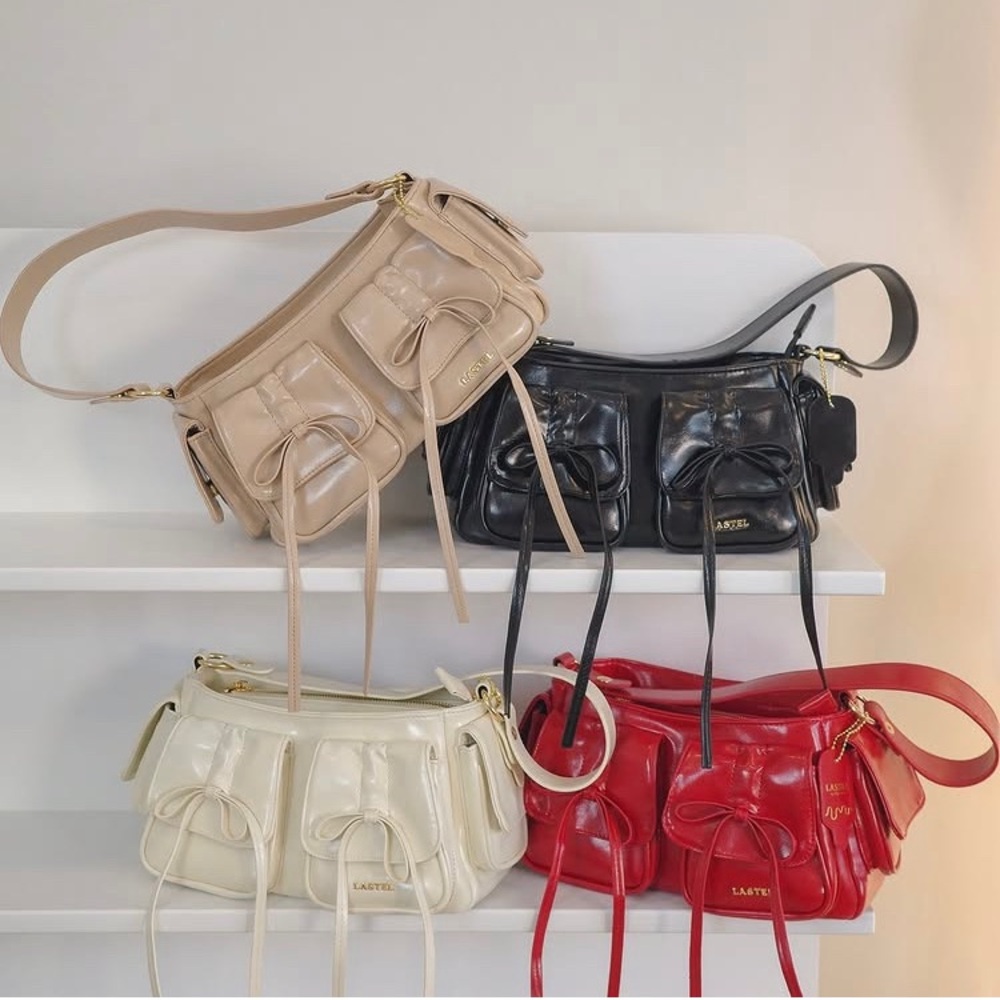 Lastel Red Bow-Accent Shoulder Bag BNWT